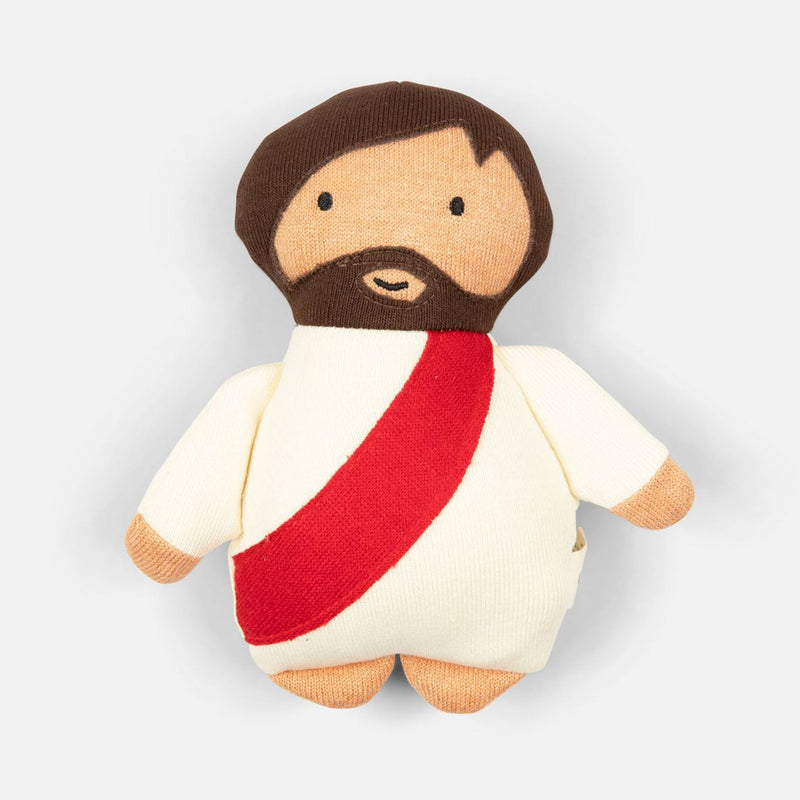 Jesus Plush Rattle Doll with red sash