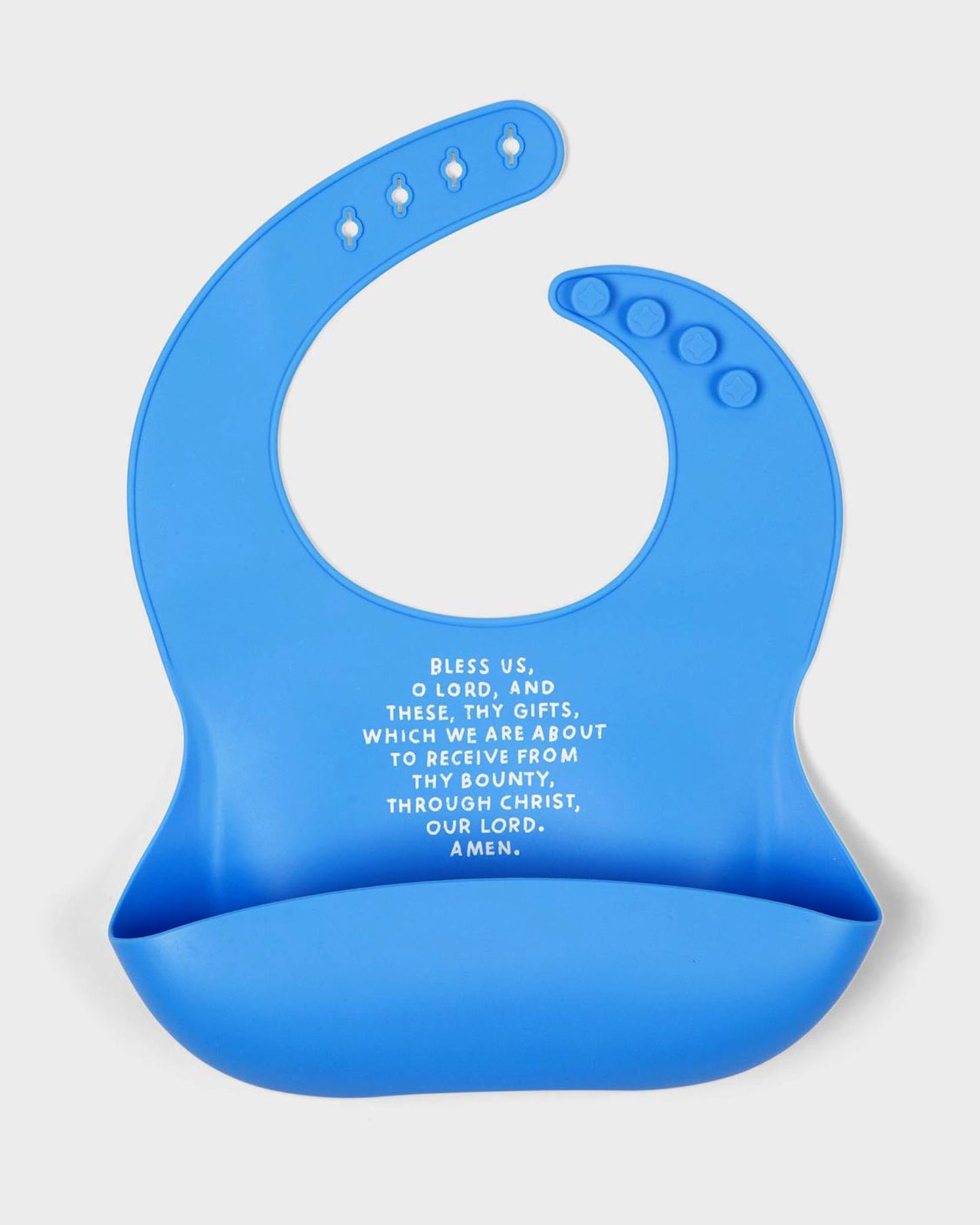 Meal Blessing Silicone Bib Cornflower Blue
